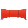 Welding Screen with Frame, 6' x 8' 3 Panel Welding Curtain Screens, Flame-Resistant Vinyl Welding Protection Screen on 12