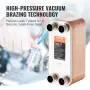 Heat Exchanger, 5"x 12" 50 Plates Brazed Plate Heat Exchanger, Copper/316L Stainless Steel Water To Water Heat Exchanger For Flo