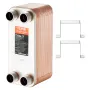 Heat Exchanger, 5"x 12" 50 Plates Brazed Plate Heat Exchanger, Copper/316L Stainless Steel Water To Water Heat Exchanger For Flo