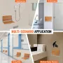 Foldning af teakbrusesæde 20.9 '' x 16 '' Vægmonteret brusbænk