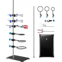 Lab Stand Support, Laboratory Retort Support Stand Set, Steel Lab Stand 23.6 "Rod og 8.3" X 5.3 "støbejernsbase, inkluderer
