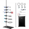 Lab Stand Support, Laboratory Retort Support Stand Set, Steel Lab Stand 23.6 "Rod og 8.3" X 5.3 "støbejernsbase, inkluderer