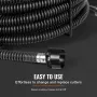 Drain Cleaning Cable 60 FT x 1-1/5 Inch, Professional Sectional Drain Cleaner Cable with 6 Cutters for 2.0" to 7.9" Pipes, Hollo