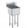 Stainless Steel Prep & Utility Sink, 1 Compartment Free Standing Small Sink Include Faucet & legs, 18"x41" Commercial Single