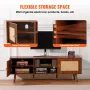 Rattan TV Stand til 65 "TV Boho TV Stand med indbygget sokkel