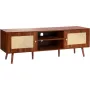Rattan TV Stand til 65 "TV Boho TV Stand med indbygget sokkel