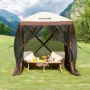 Pop Up Gazebo Tent, Pop-Up Screen Tent 4 Sided Canopy Sun Shelter with 4 Removable Privacy Wind Cloths & Mesh Windows, 6x6FT Qui