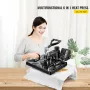 Heat Press 12x15 tommer 6 i 1 varmepresse 1000W Swing Away