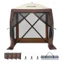 Pop Up Gazebo Tent, Pop-Up Screen Tent 4 Sided Canopy Sun Shelter with 4 Removable Privacy Wind Cloths & Mesh Windows, 6x6FT Qui