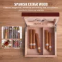 35 Cigar Humidor Glasstop Cedar Cigar Box Befugter & Hygrometer