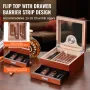 35 Cigar Humidor Glasstop Cedar Cigar Box Befugter & Hygrometer