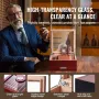 Cigar Humidor, Glass Top Cigar Humidor Box, Handmade Spanish Cedar Wood Cigar Desktop Box, Cigar Storage Case with Humidifier, H