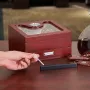 35 Cigar Humidor Glasstop Cedar Cigar Box Befugter & Hygrometer