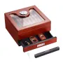 Cigar Humidor, Glass Top Cigar Humidor Box, Handmade Spanish Cedar Wood Cigar Desktop Box, Cigar Storage Case with Humidifier, H