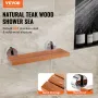 Folding Teak Shower Seat, 20.1" x 13.2" Unfolded, Wall Mounted Fold Up Shower Bench with 440 lbs Load Capacity, Space Saving Hom