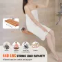 Folding Teak Shower Seat, 20.1" x 13.2" Unfolded, Wall Mounted Fold Up Shower Bench with 440 lbs Load Capacity, Space Saving Hom