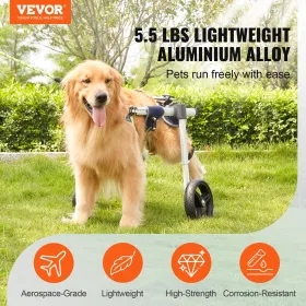 2 Wheels Pet Wheelchair for Back Legs Dog Wheelchair/Cart Adjustable(M)
