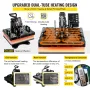 Heat Press 12X15 Inch 6 In 1 Heat Press 1000W Swing Away Black Sublimation Printer Transfer Machine T-Shirt Press with Dual-tube