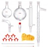 Lab Distillation Kit, 3.3 Boro Lab Glassware Distillation Kit with 24, 40 Joint, 1000ml Essential Oil Distillation Apparatus