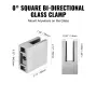 Glass Clamp, 4 PCS Square Glass Railing Bracket for 0.31 "-0.47 " Tempered Glass, 304 Stainless Steel Glass Mounting Clamp, Glas