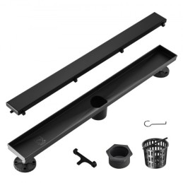 610 mm lineær bruserafløb forskydning med fliseindsat dækning, børstet 304 rustfrit stål rektangel brusegulvafløb, slank lineær