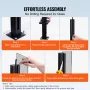 Glass Clamp, 37.4" Height Glass Railing Bracket for 0.39 "-0.47 " Thickness Tempered Glass, 304 Stainless Steel Glass Mounting C
