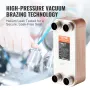 Heat Exchanger, 5"x 12" 30 Plates Brazed Plate Heat Exchanger, Copper/316L Stainless Steel Water To Water Heat Exchanger For Flo