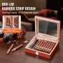 25 cigarer humidor glasstop cedertræ cigar opbevaringsboks