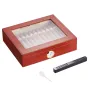 25 cigarer humidor glasstop cedertræ cigar opbevaringsboks