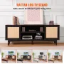 Rattan TV Stand for 75 "TV Boho TV Stand med indbygget sokkel