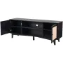 Rattan TV Stand for 75in TV, Boho TV Stand with Rattan Door, Entertainment Center with Build-in Socket, Storage Cabinet with 2 S