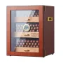 Cigar Humidor Cabinet, Handmade Spanish Cedar Wood Cigar Humidor for 100-150 Cigars, Glass Cigar Desktop Storage Case with Digit