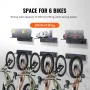 Cykelopbevaringsstativ Wall Mount Garage Bike Holder & 3 hylder