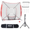 7x7 ft Baseball Softball Practice Net, Portable Baseball Training Net for Hitting Batting Catching Pitching, Backstop Baseball