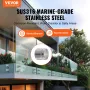 Glass Clamp, 10 PCS Round Glass Railing Bracket for 0.31 "-0.62 " Tempered Glass, 316 Stainless Steel Glass Mounting Clamp, Glas