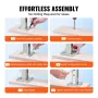 Glass Clamp, 10 PCS Square Glass Railing Bracket for 0.31 "-0.47 " Tempered Glass, 304 Stainless Steel Glass Mounting Clamp, 0.1