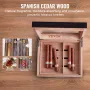 50 Cigar Humidor Glasstop Cedar Cigar Box Befugter & Hygrometer