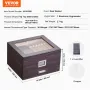 50 Cigar Humidor Glasstop Cedar Cigar Box Befugter & Hygrometer