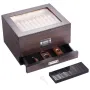 50 Cigar Humidor Glasstop Cedar Cigar Box Befugter & Hygrometer