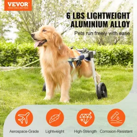 2 Wheels Pet Wheelchair for Back Legs Dog Wheelchair/Cart Adjustable(L)