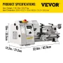 Mini Metal Lathe 8x14, Mini Lathe Machine 2250 PRM Variable Speed Change,Precision Mini Lathe 650W Metal Working Lathe, Small Me