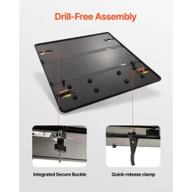 Klem på tastaturbakken under skrivebord, skrivebordstastaturbakke glide ud med robust no-rill C-klemmebeslag, stor 26,8 x 11