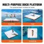 Inflatable Floating Dock, 10 x 10FT Inflatable Dock Platform, Non-Slip Water Floating Dock Mat with Portable Carrying Bag & Deta