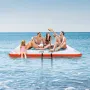 Inflatable Floating Dock, 10 x 10FT Inflatable Dock Platform, Non-Slip Water Floating Dock Mat with Portable Carrying Bag & Deta