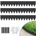 Steel Landscape Edging, 3-pack Steel Garden Edging Borders, 40" L x 6" H Strips, Hammer-in Edging Border with 5 Clips, Bendable