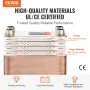 Heat Exchanger, 5"x 12" 100 Plates Brazed Plate Heat Exchanger, Copper/316L Stainless Steel Water To Water Heat Exchanger For Fl