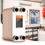 Heat Exchanger, 5"x 12" 100 Plates Brazed Plate Heat Exchanger, Copper/316L Stainless Steel Water To Water Heat Exchanger For Fl