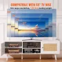 Rattan TV Stand for 65 inch TV, Boho TV Stand with Rattan Door, Entertainment Center with Build-in Socket and USB Ports, Modern 