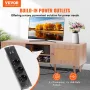 Rattan TV Stand for 65" (165.1 cm) TV Boho TV Stand with Build-in Socket Oak