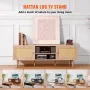 Rattan TV Stand for 65" (165.1 cm) TV Boho TV Stand with Build-in Socket Oak